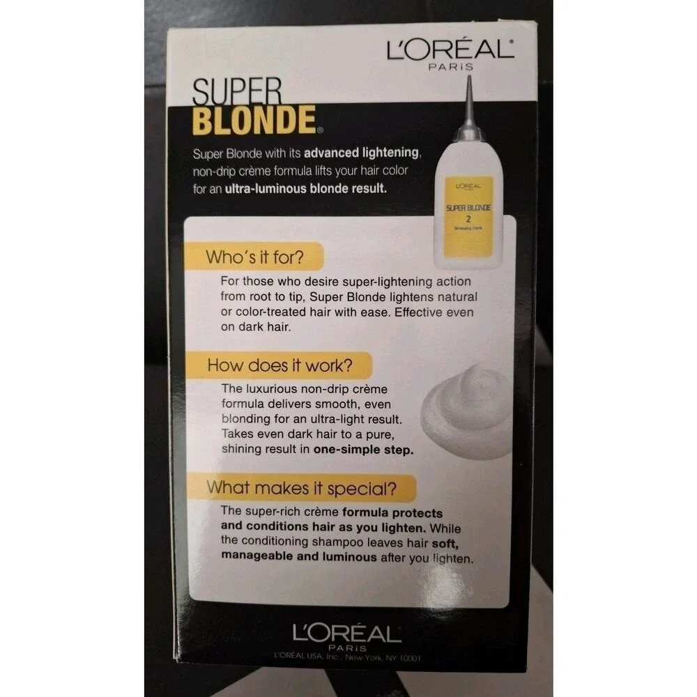 L'OREAL SUPER BLONDE 200 BEACH BLONDE LIGHTENING KIT HAIR DYE COLOR